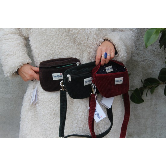 Mini fanny pack Sweetpea Red Corduroy